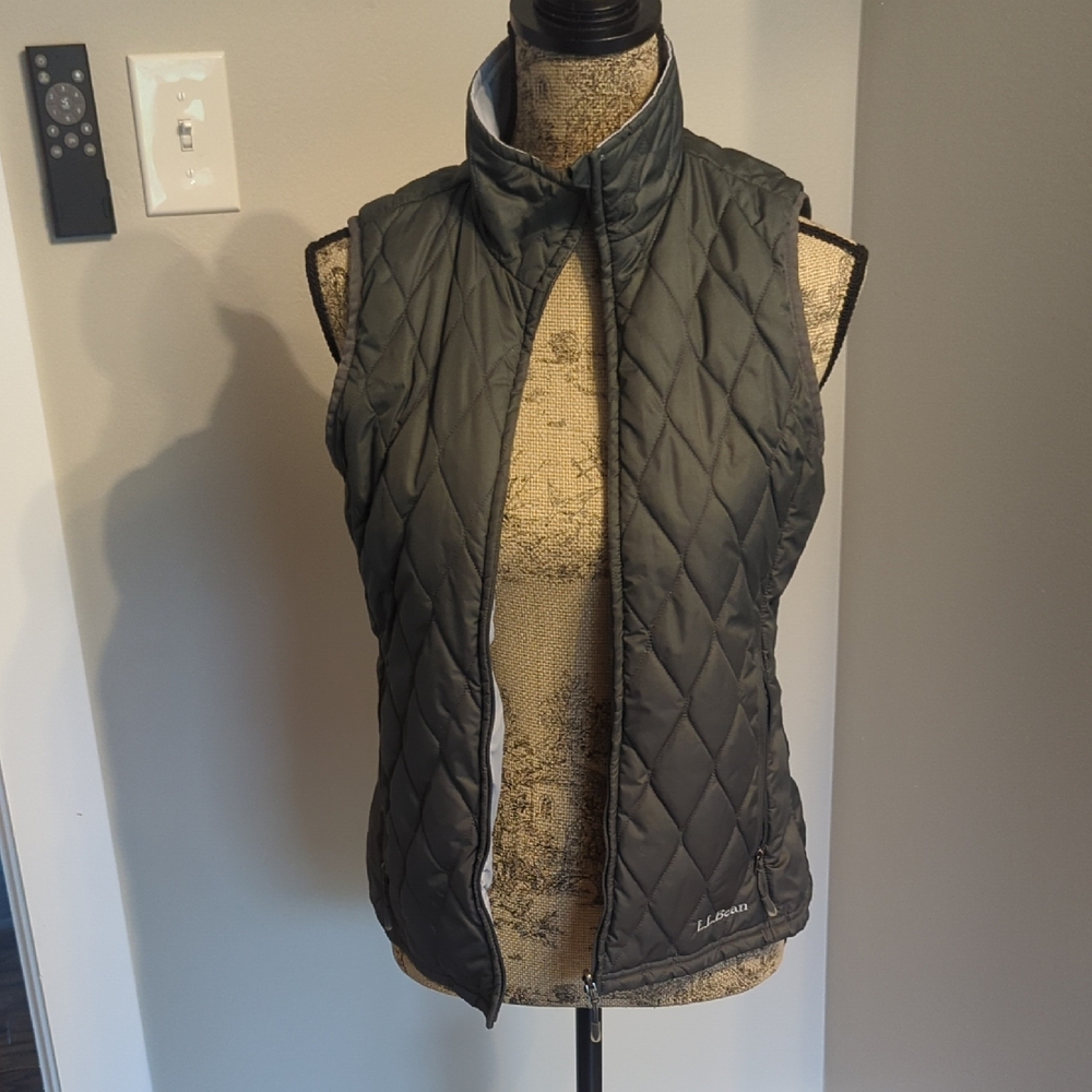 L.L. Bean Women's Charcoal Quilted Vest